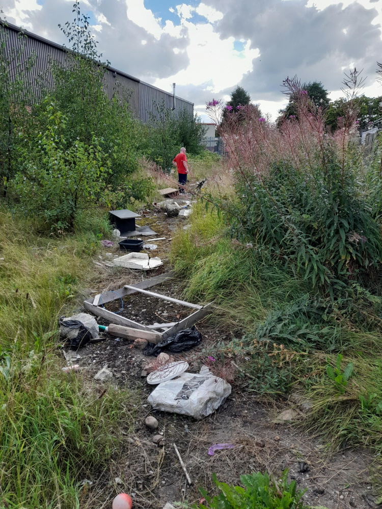 click to see larger image the derelict land at the start of the work