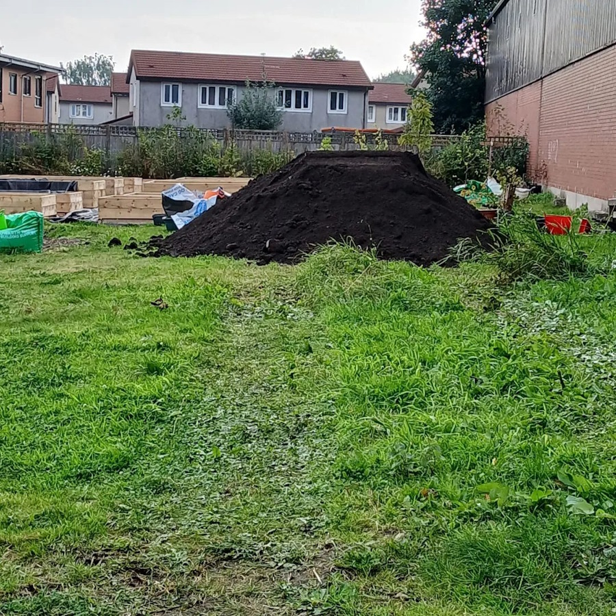 click to see larger image first delivery of compost to the community garden