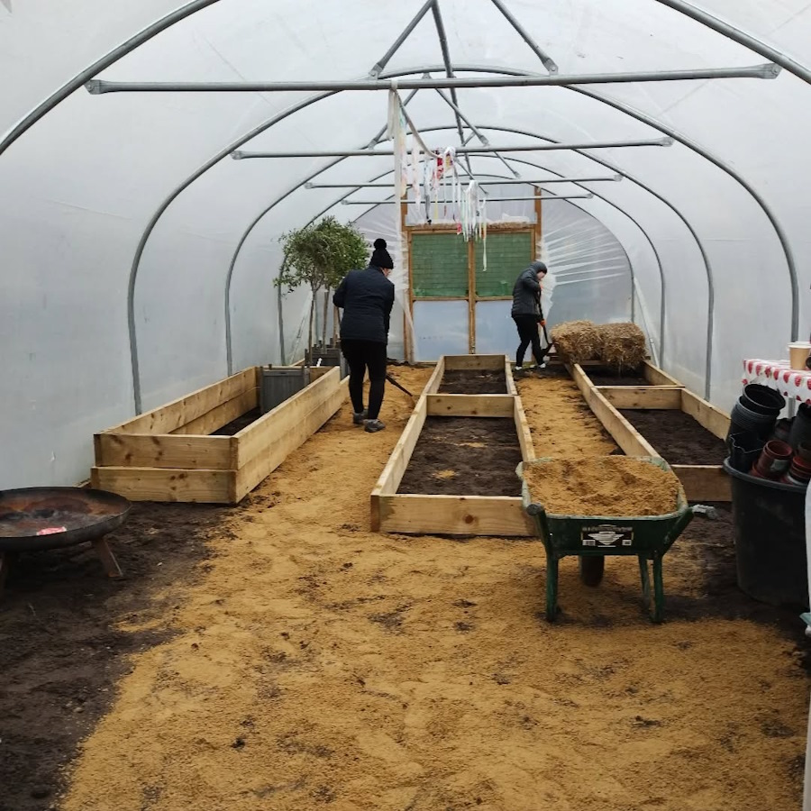 click to see larger image looking forward to planting in the polytunnel at the community garden