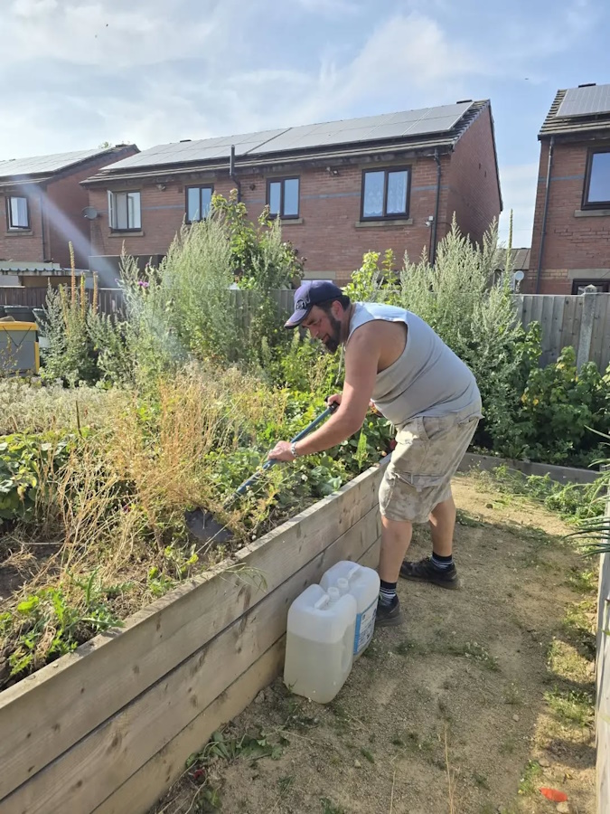 Lots of tidying in the Community Garden.