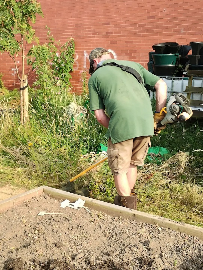 Lots of tidying in the Community Garden.