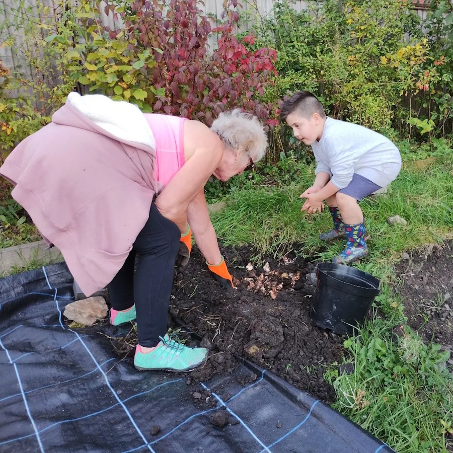 click to see larger image more barrowing of compost in the community garden