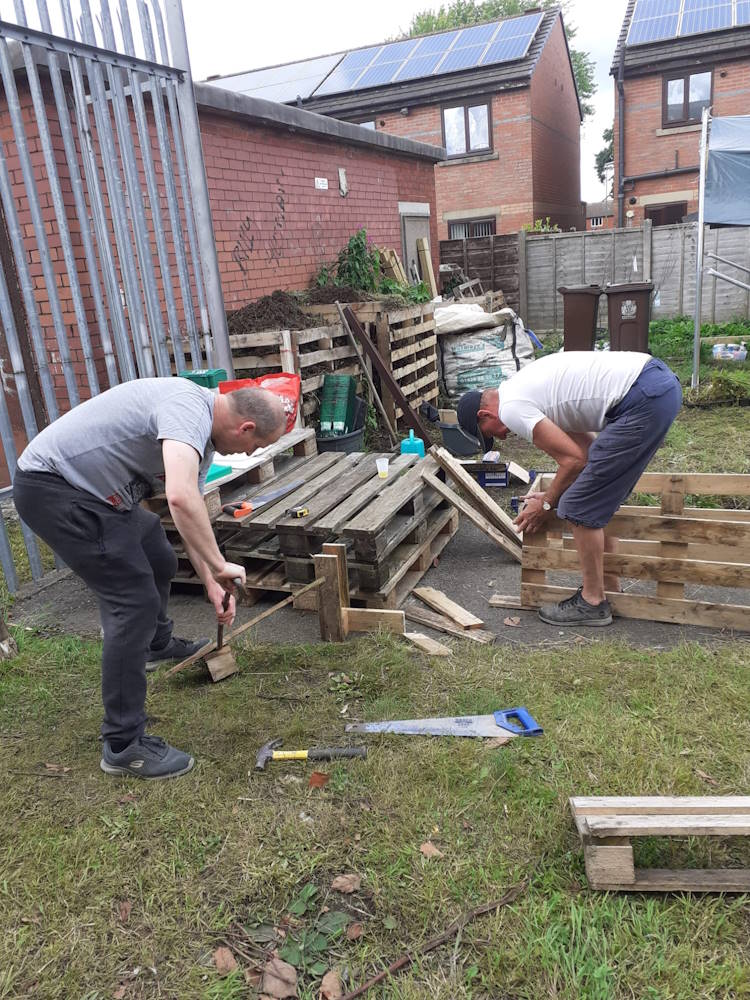 click to see larger image new planter for the community garden