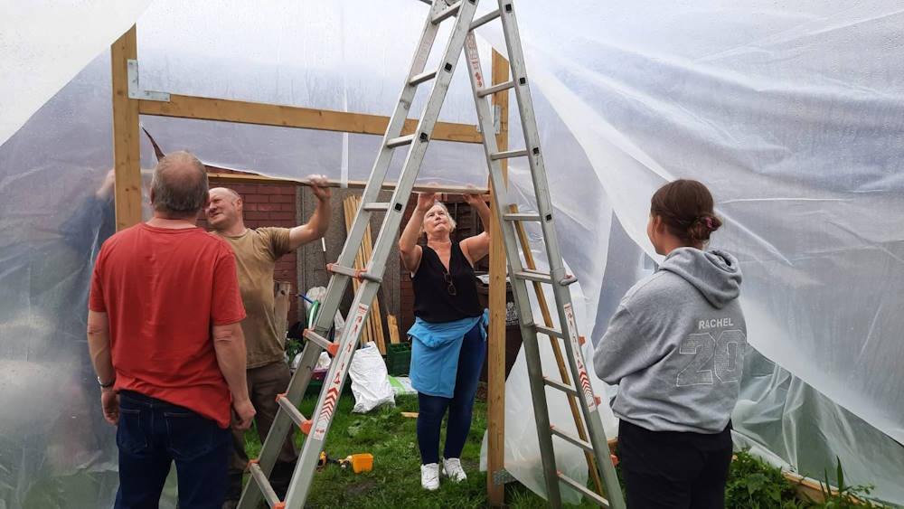 click to see larger image the polytunnel ongoing