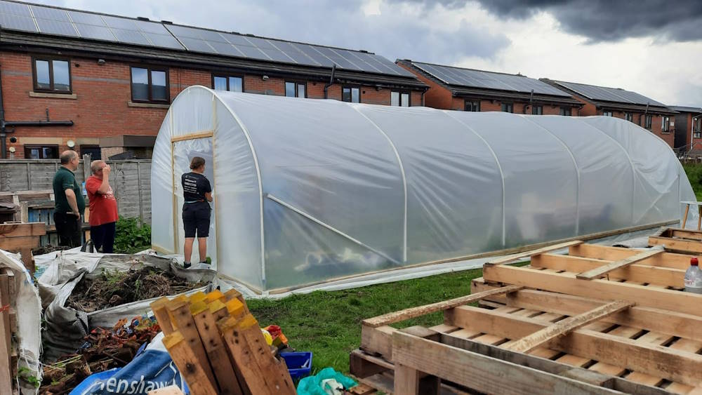 click to see larger image the polytunnel ongoing