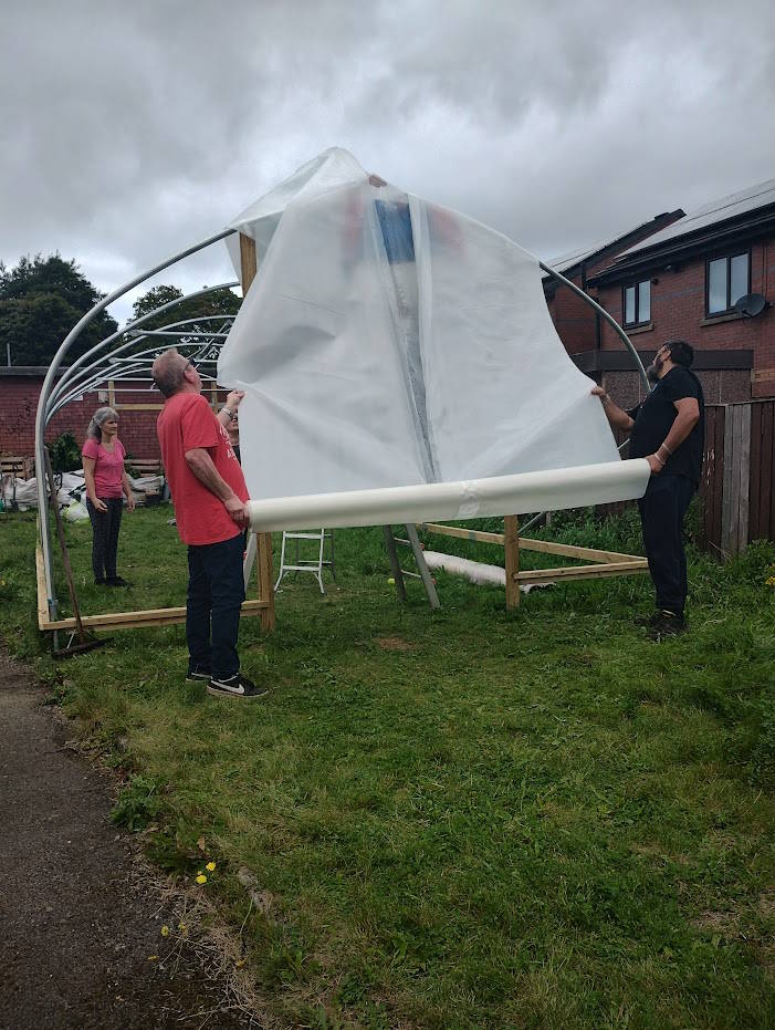 click to see larger image the polytunnel ongoing