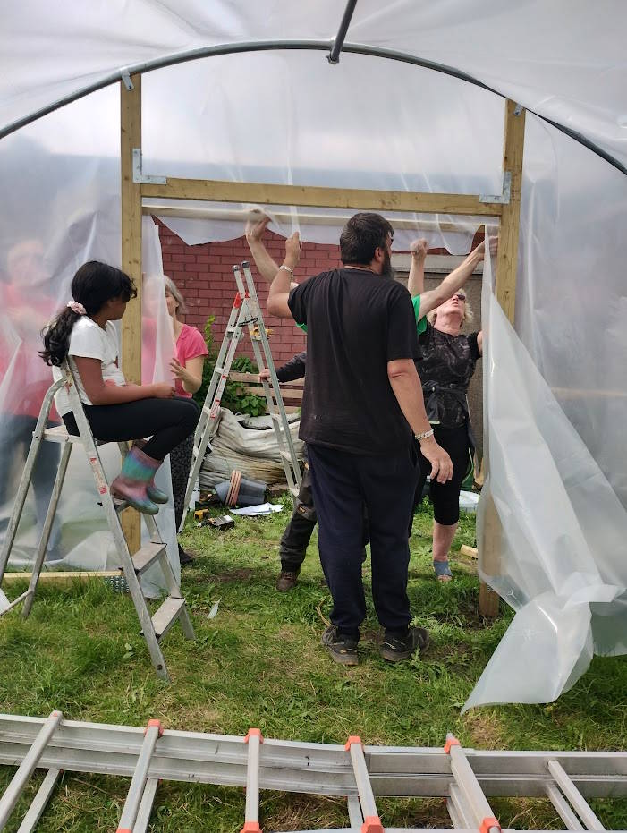 click to see larger image the polytunnel ongoing